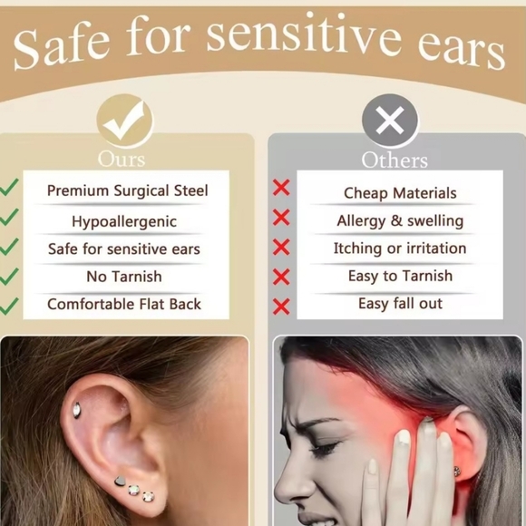 Iridescent screw back Earrings - Picture 6 of 11